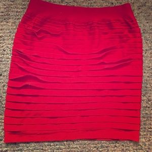 Red body-con miniskirt